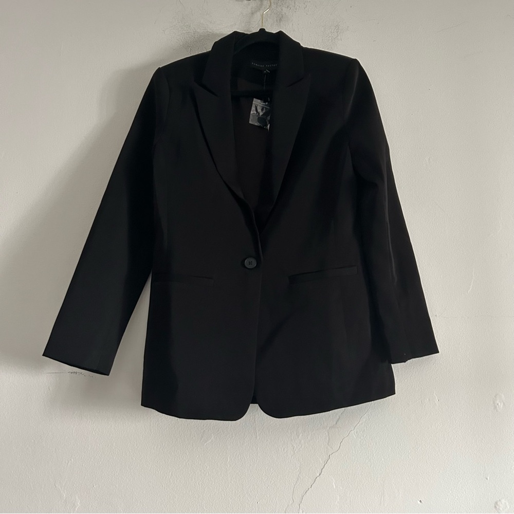 English Factory Single Breasted Blazer Black Size Small Office Timeless Capsule